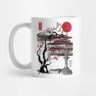 Temple of the Golden Pavilion sumi e Mug